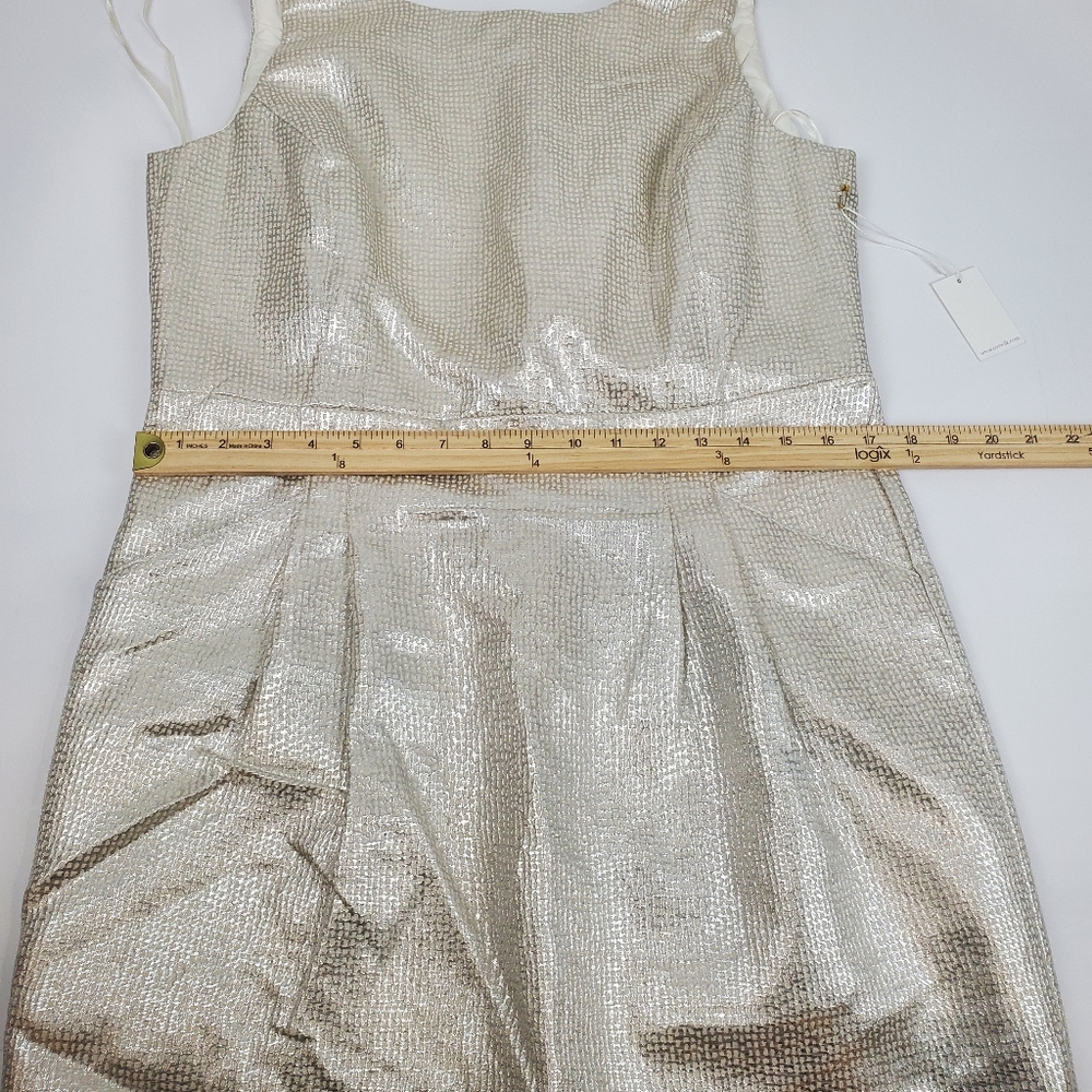 Dalia Pocked Silver Sleeveless Cocktail Dress Size 12 Womens Front pockets NWT - Picture 14 of 15
